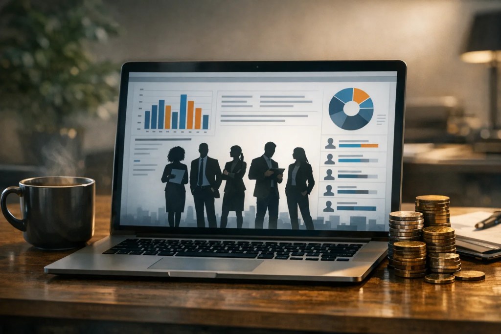Small business owner comparing cost effective hiring platforms to find affordable recruiting tools.