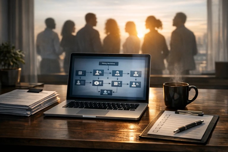 A recruiter reviewing a step-by-step hiring steps checklist to streamline the recruitment process.